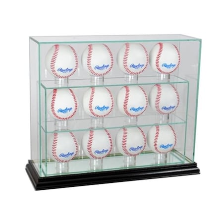 Perfect Cases Perfect Cases 12UPBSB-B 12 Baseball Upright Display Case; Black 12UPBSB-B